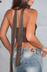 Show Me Better Halter Top Mocha