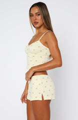 Snuggle Season Pyjama Shorts Lemon Floral