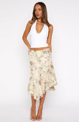 Summer In Bali Midi Skirt Golden Dusk