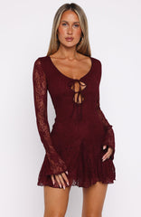 With Every Heart Beat Mini Dress Burgundy