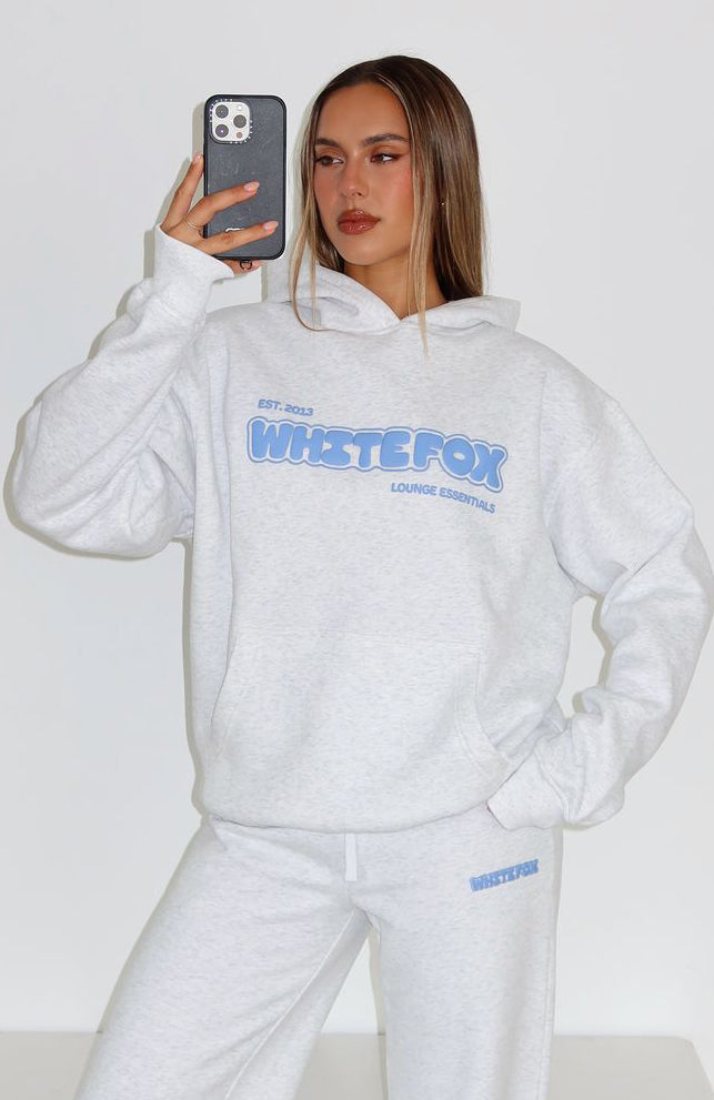 Give It A Try Oversized Hoodie Grey Marle