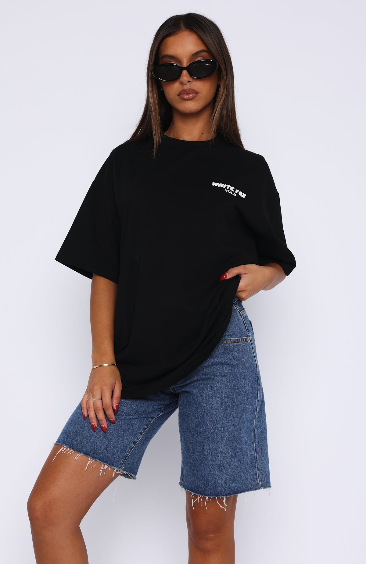 Offstage Back Graphic Oversized Tee Black