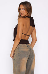 Homesick Cowl Neck Top Chocolate