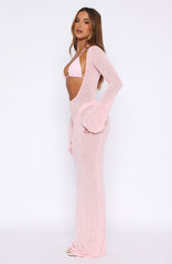 Malta Mermaids Long Sleeve Maxi Dress Blush Pink