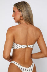Ocean Baby Bikini Top Cream/Choc Stripe