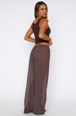 Something More Pants Choc/Cream Stripe