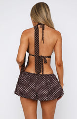 Quick Getaway Top Chocolate Polka Dot