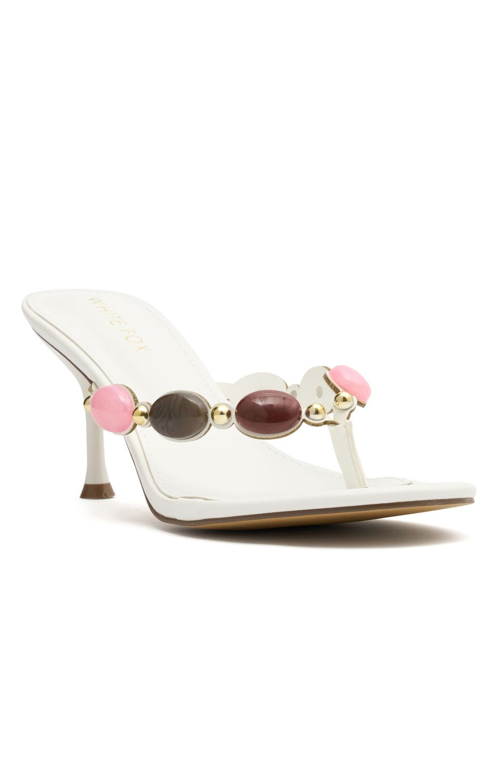 Nina Beaded Mules White