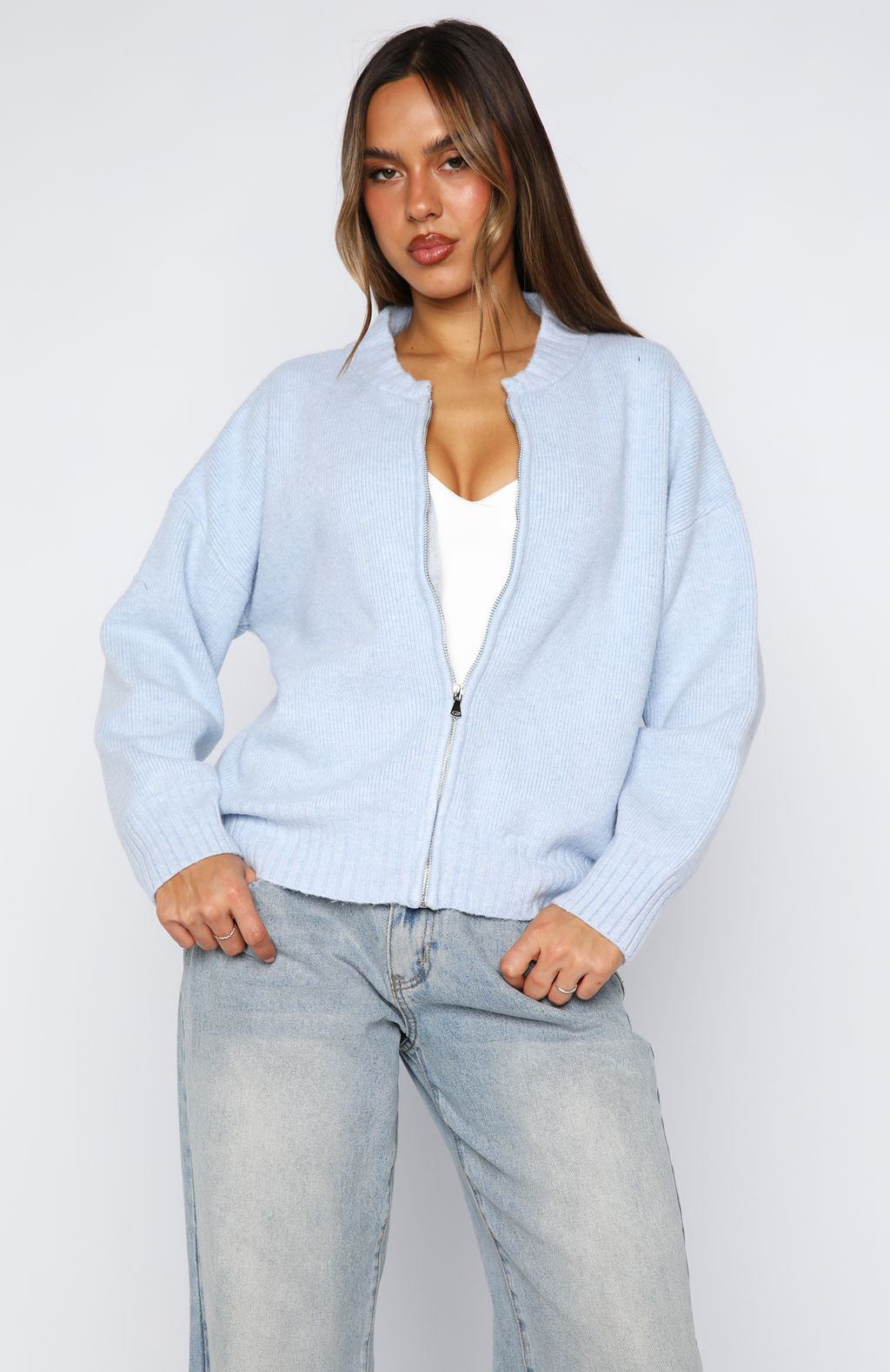 Unbreakable Bond Knit Jacket Baby Blue