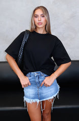 Amelia Denim Mini Skirt Mid Blue Acid