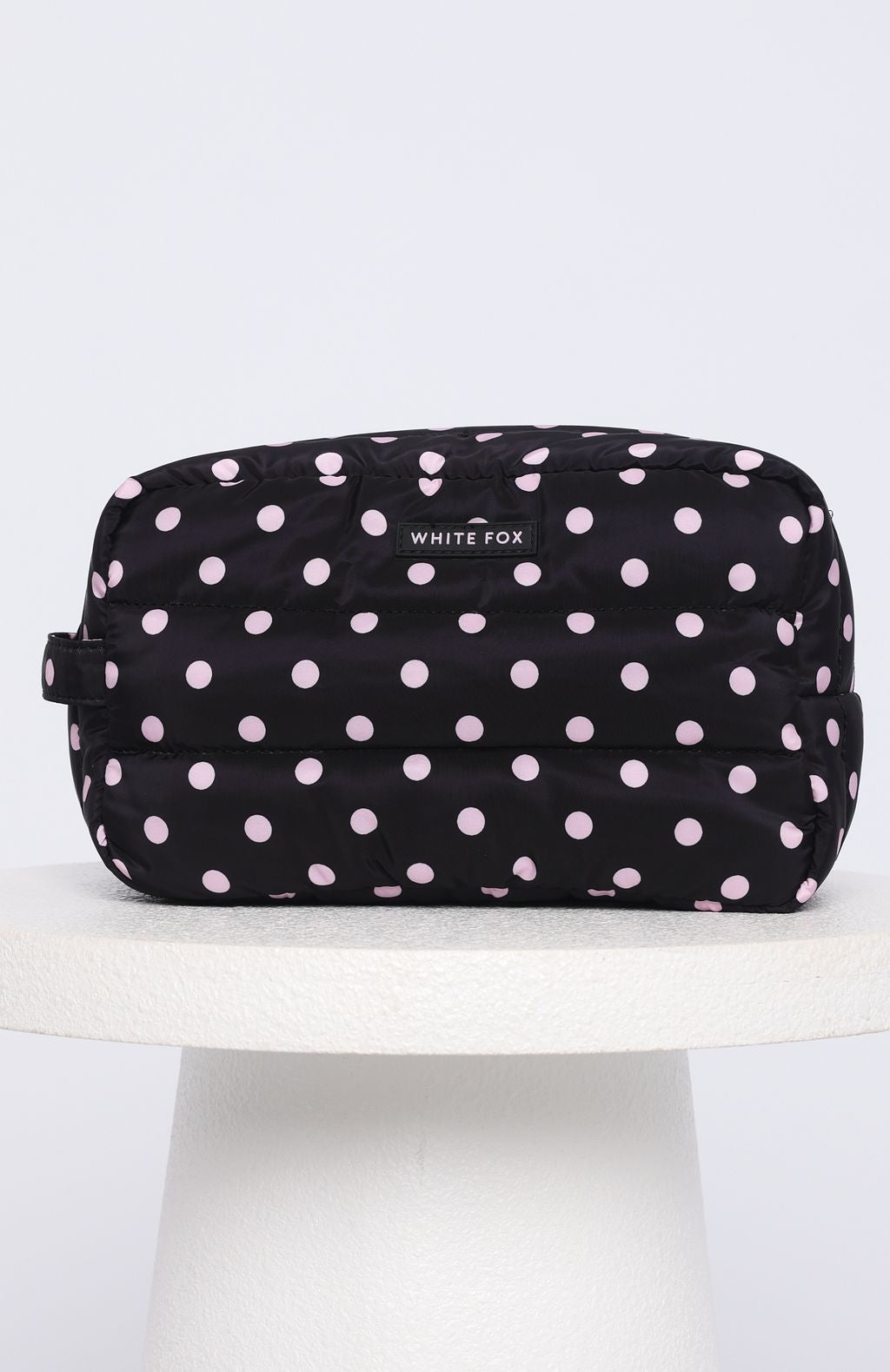 Take A Leap Cosmetic Bag Black/Pink Polka Dot