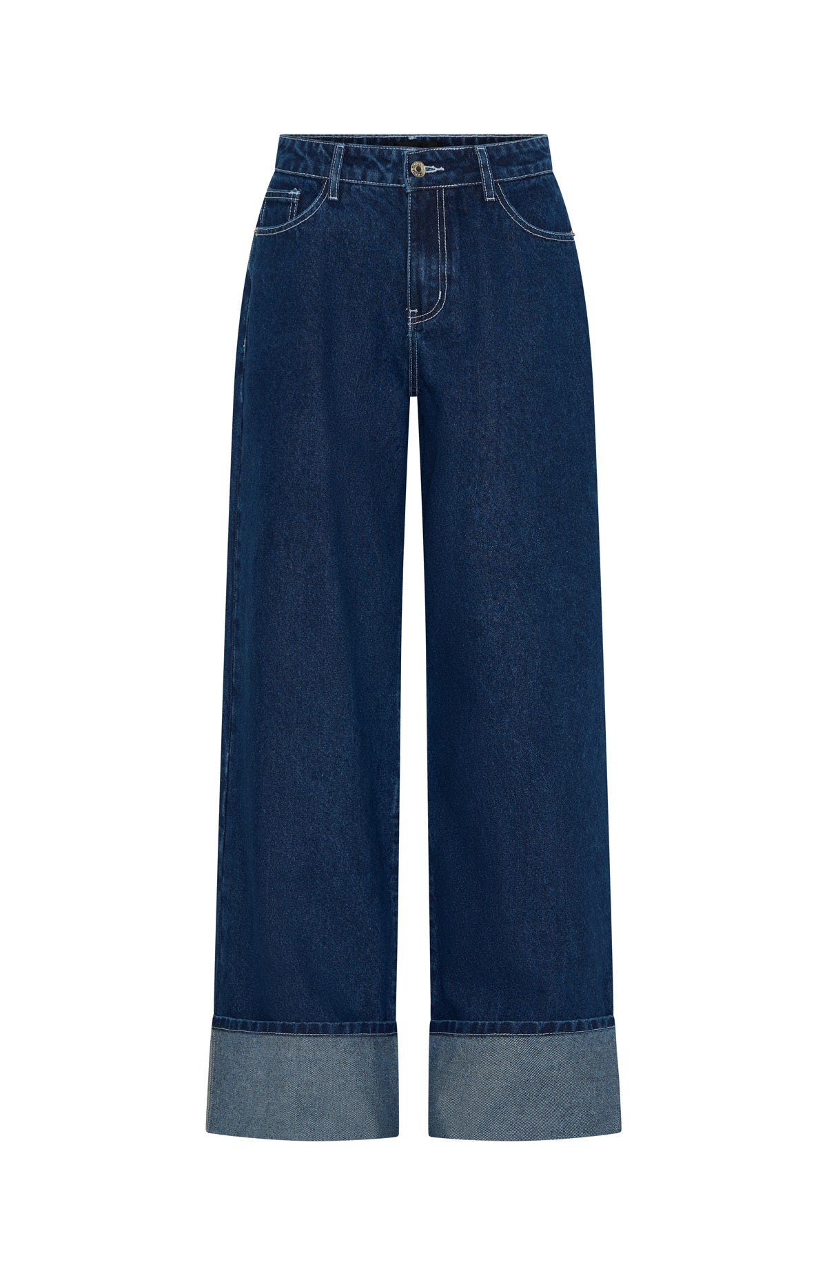 Charlotte Mid Rise Wide Leg Jeans Dark Indigo