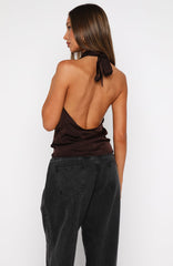 Tell Me It's Nothing Halter Top Chocolate