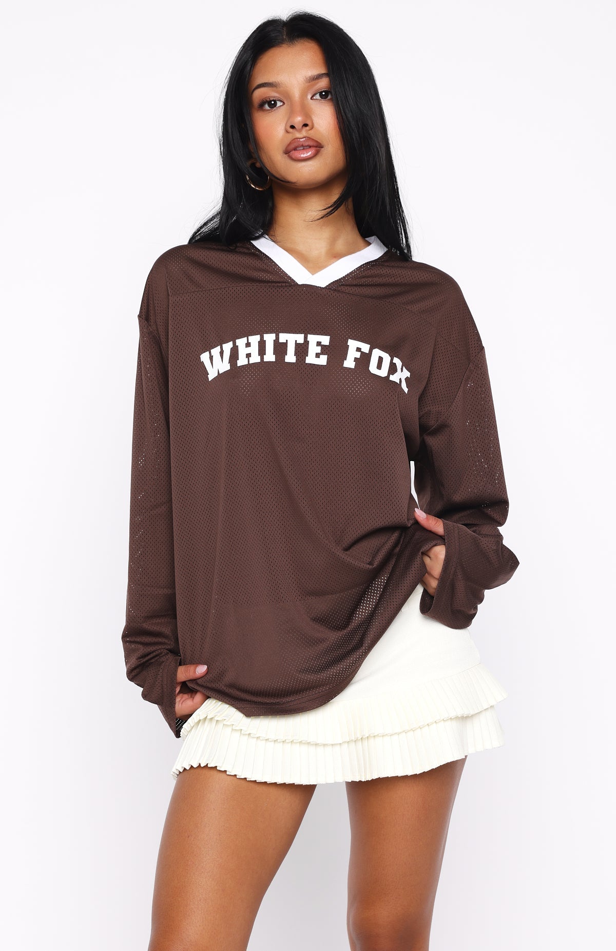 Ahead Of Schedule Long Sleeve Oversized Jersey Chocolate