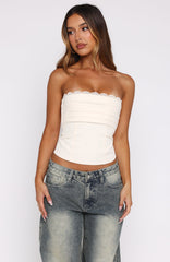 Never Look Back Strapless Bustier Off White
