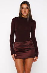 The Best Intentions Long Sleeve Mini Dress Burgundy