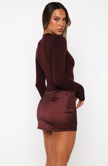 The Best Intentions Long Sleeve Mini Dress Burgundy
