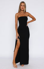 Deep In My Heart Strapless Maxi Dress Black