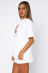 Kick Your Feet Up Oversized Tee White