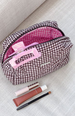 Getting Ready Cosmetic Bag Choc Gingham