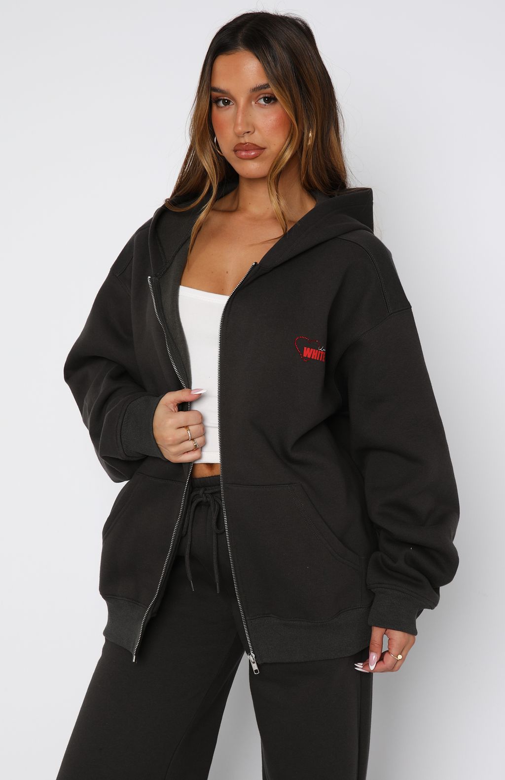 Best You've Ever Had Zip Front Hoodie Charcoal