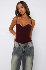 Stuck To You Bodysuit Wine