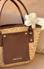 Vivienne Straw Top Handle Bag Chocolate