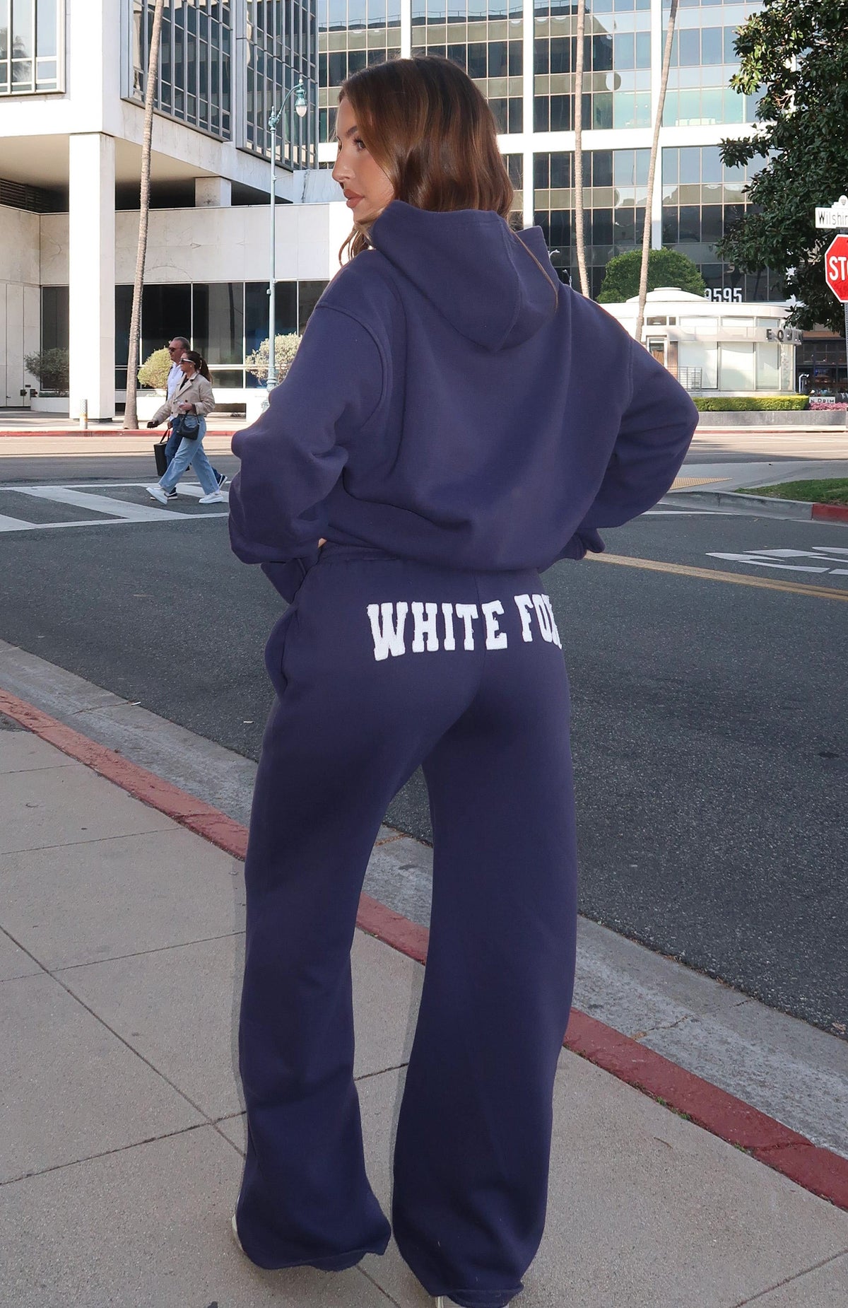 Shout It Out Wide Leg Sweatpants Navy