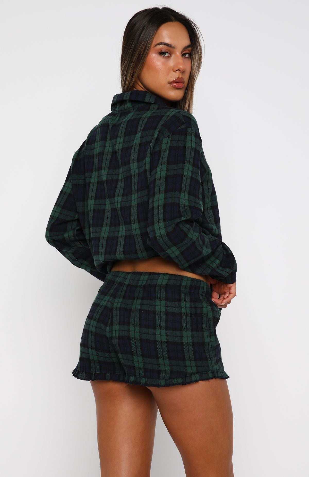 That Time Of Year Long Sleeve Pyjama Top Green/Navy