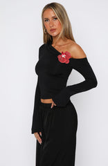 Said So Long Sleeve Top Black