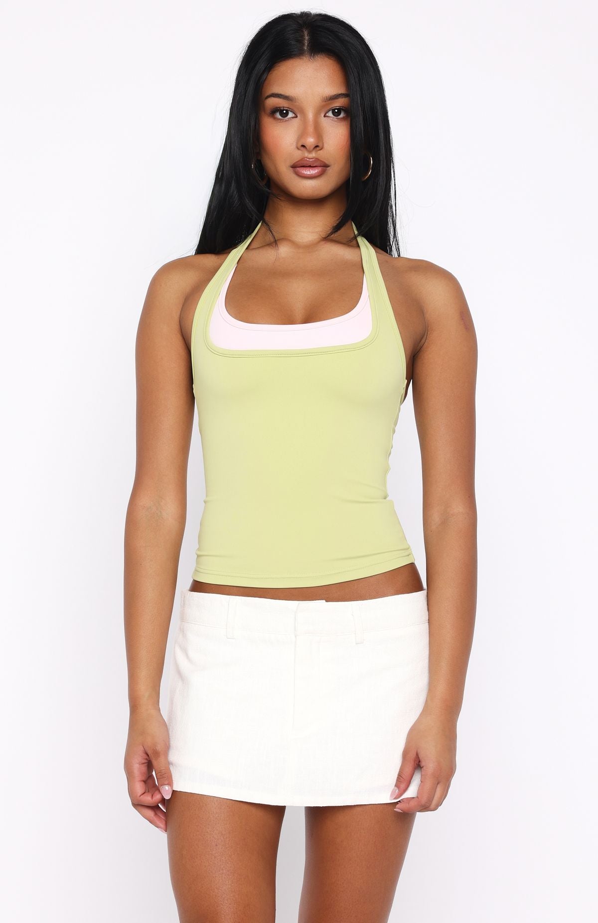 No Proof Halter Top Green/Pink