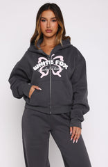Lucky Thirteen Audrina Boxy Zip Front Hoodie Volcanic