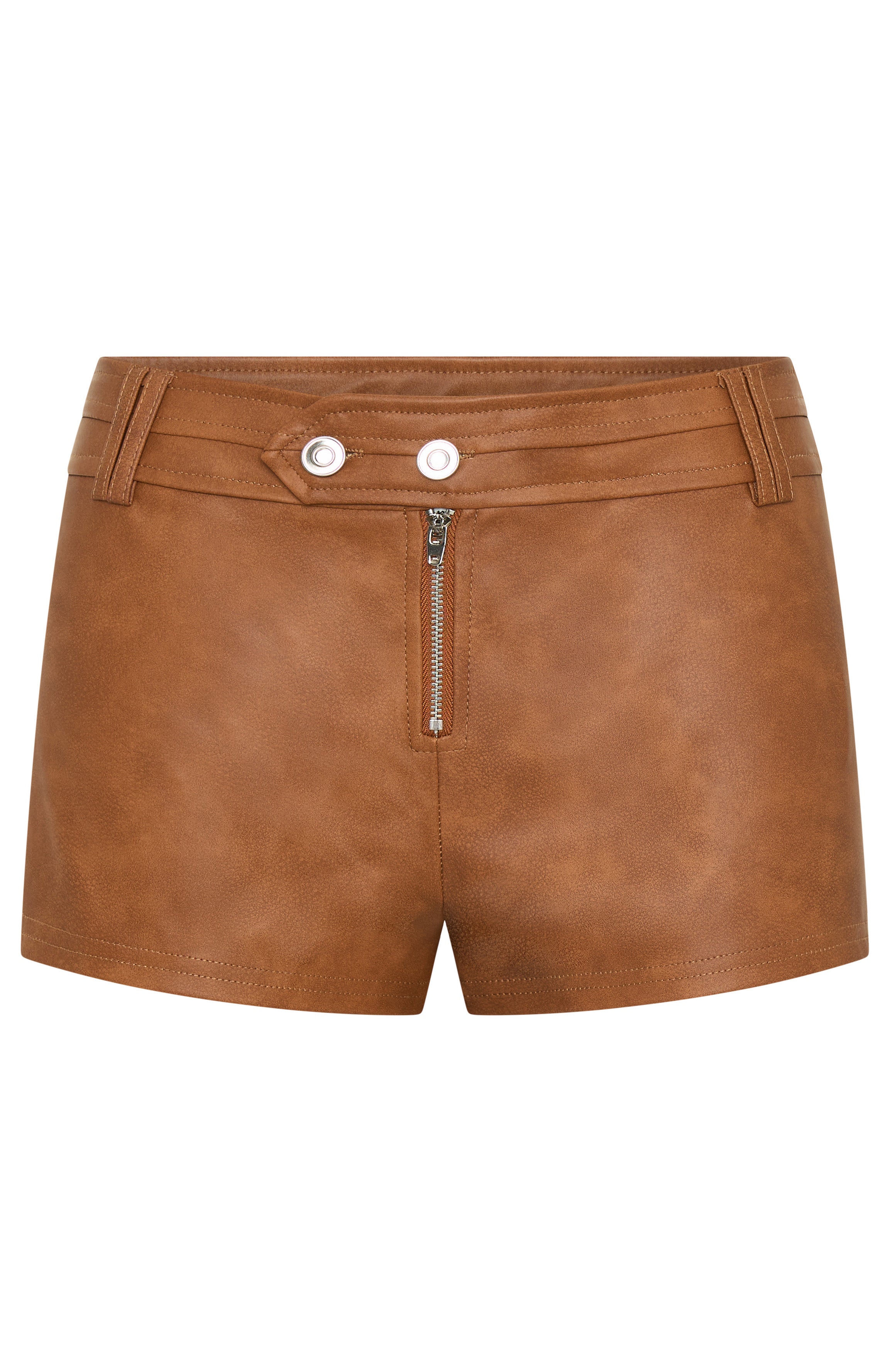 Midnight Blues PU Booty Shorts Tan