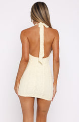Soul Sister Halter Mini Dress Cream