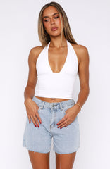 Keep It Brief Denim Shorts Light Blue