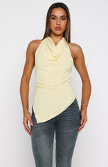 Linger In The Light Halter Top Lemon