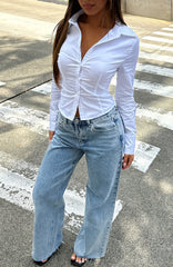 Office Siren Long Sleeve Shirt White