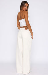 Iris Low Rise Wide Leg Jeans Off White