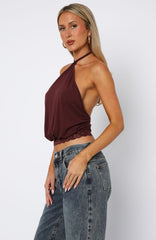 Endless Moment Halter Top Burgundy
