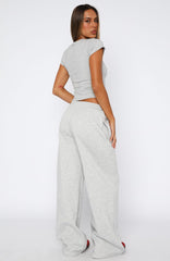From The Archives Jaxx Wide Leg Sweatpant Dark Grey Marle