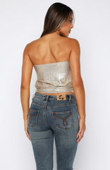 Girl Time Strapless Top Champagne