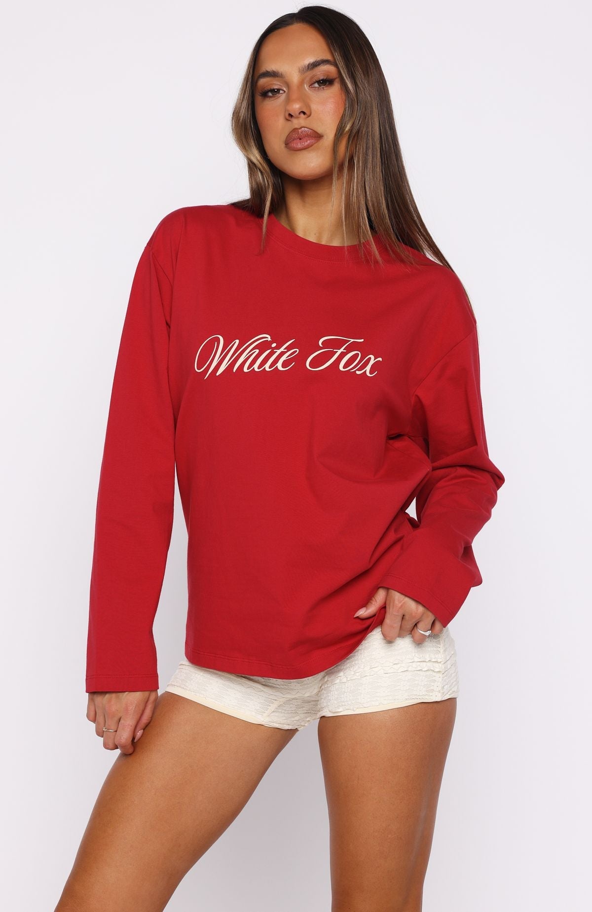 What The Heart Wants Long Sleeve Tee Red