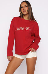 What The Heart Wants Long Sleeve Tee Red