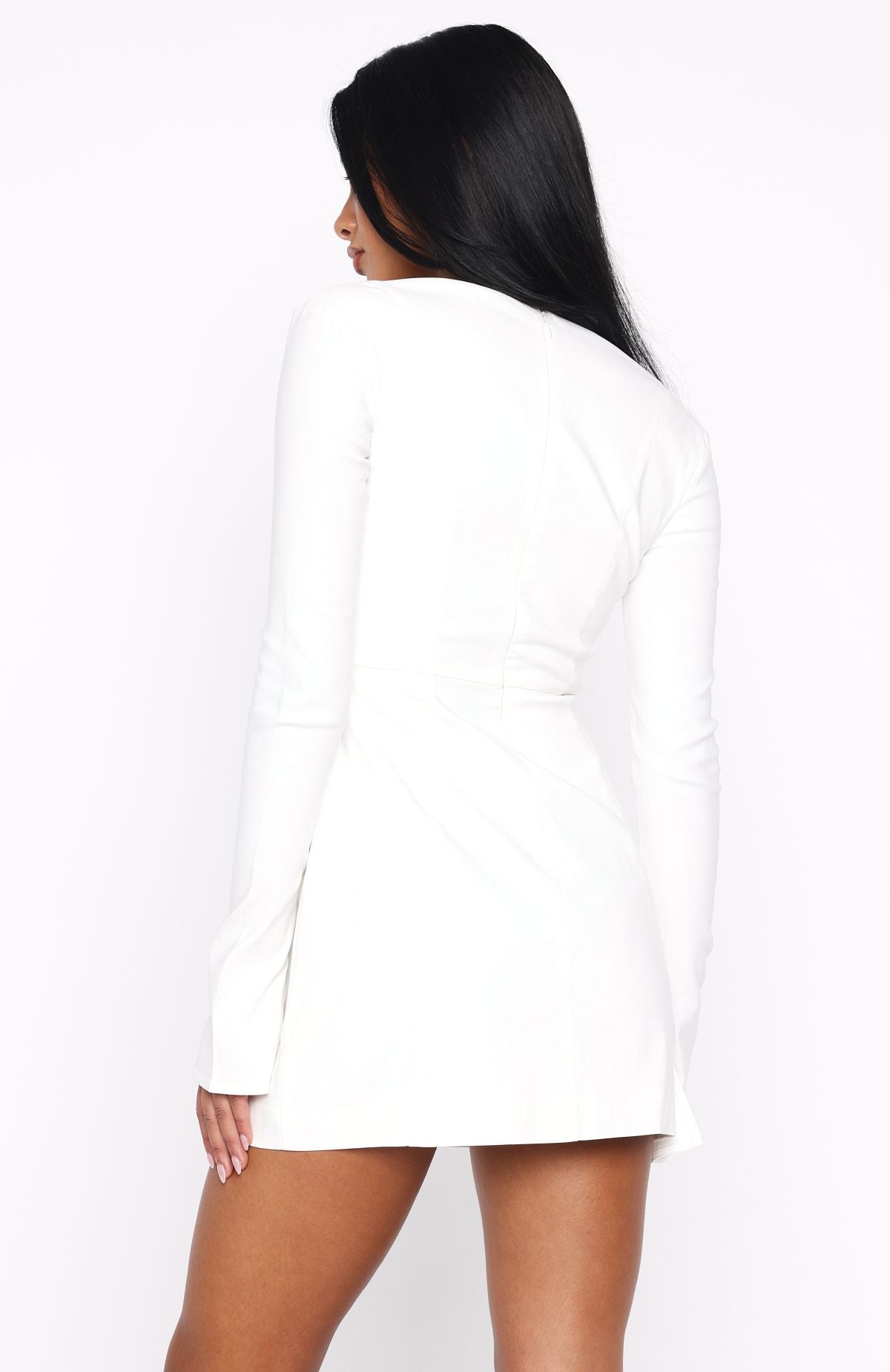 Living For Love Long Sleeve Mini Dress Off White