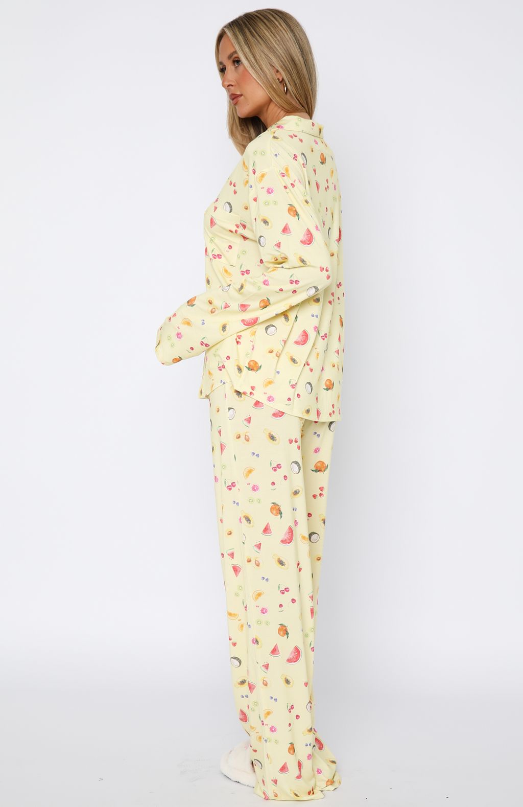 Pillow Talk Printed Long Sleeve Pyjama Set Fruit Salad