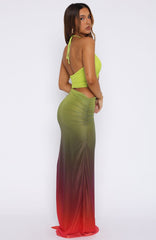 You Give Me Fever Halter Maxi Dress Horizon Ombre