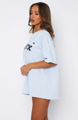 Just Wait And See Oversized Tee Baby Blue