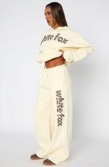 From The Archives Maya Wide Leg Sweatpant Lemon