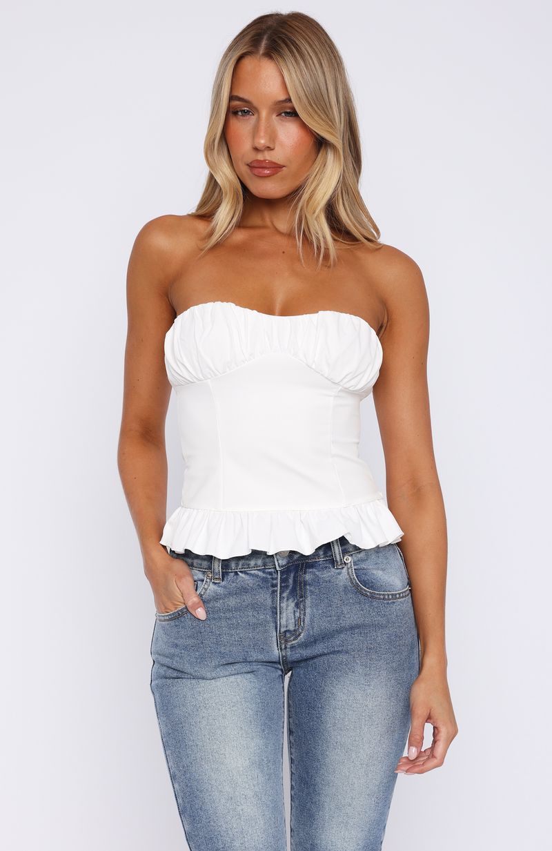 All For You Strapless Top Off White