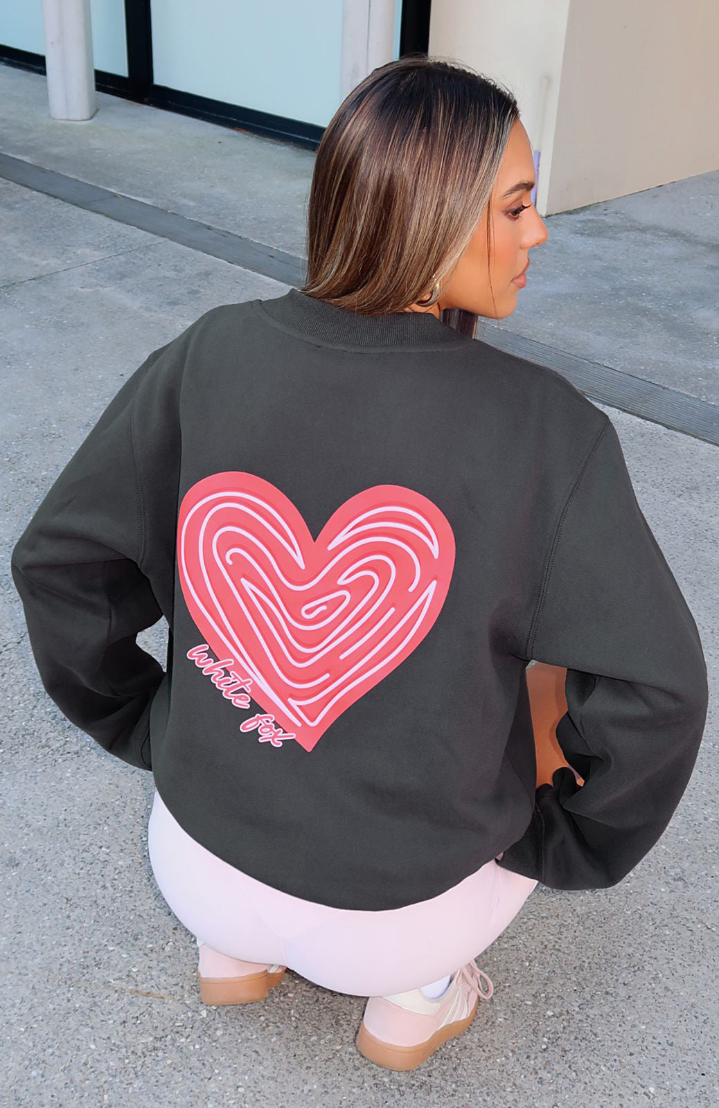 Save Your Heart Oversized Sweater Charcoal